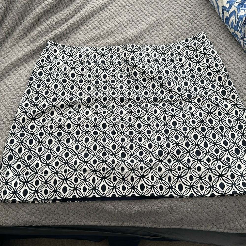 Navy and white patterned skirt